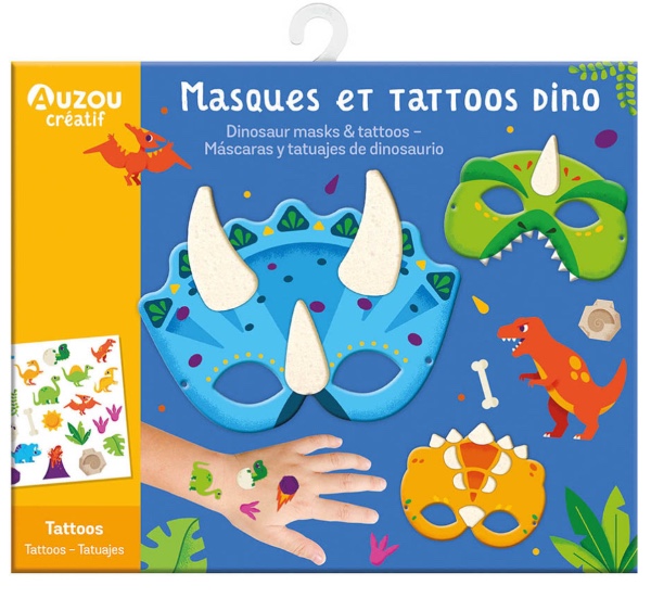 Auzou My Activity Pouch Dinosaur Masks and Tattoos