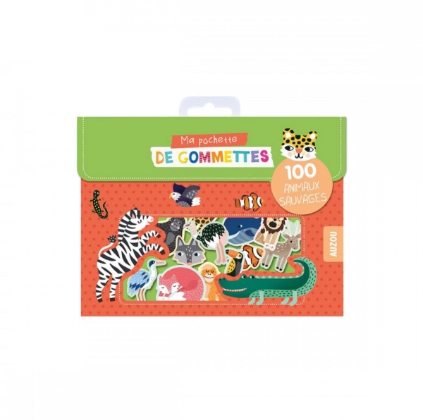 Auzou My First Pouch Of Stickers Wild Animals