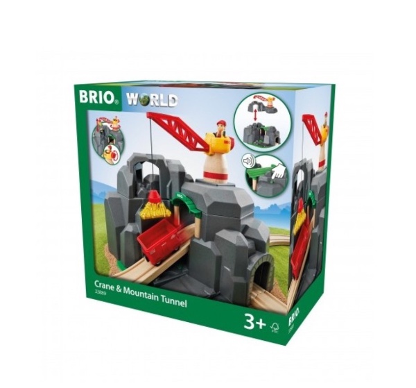 Brio World Σετ Τρένου Βουνό Με Γερανό Και Τούνελ (33889)