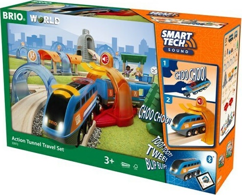 Brio World Smart Tech Σετ Επιβατικού Τρένου Με Τούνελ Μεγάλο (33972)