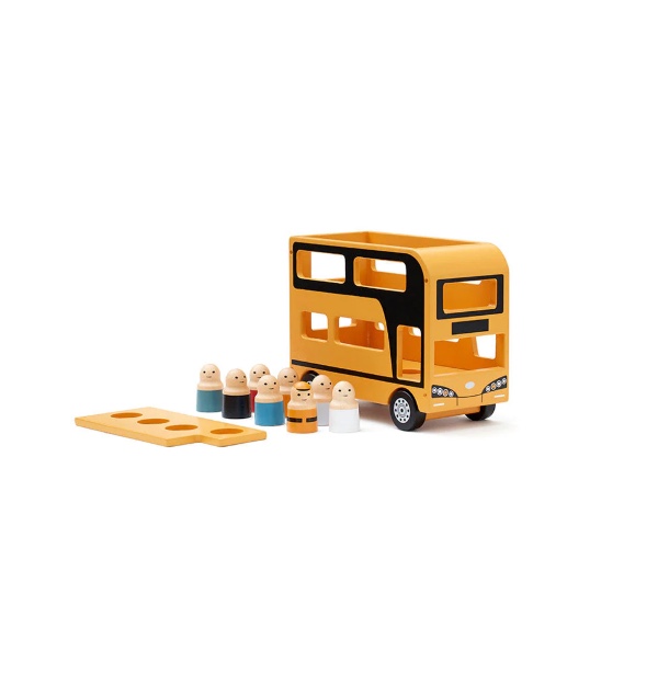 Kids Concept Ξύλινο Double Decker Λεωφορείο Με Φιγούρες AIDEN