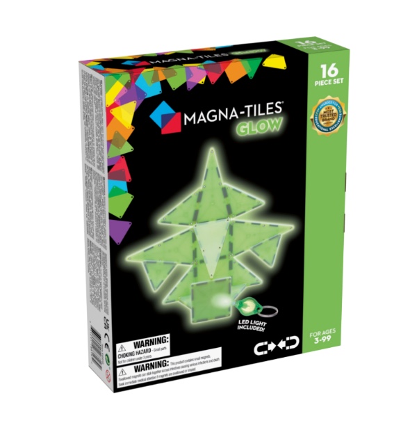 Magna Tiles Μαγνητικό Παιχνίδι 16 Κομματιών Glow In The Dark