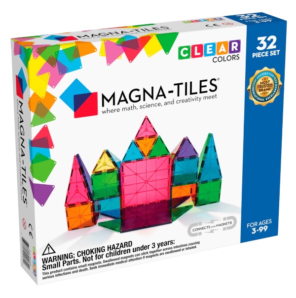 Magna Tiles Μαγνητικό Παιχνίδι 32 τμχ Clear Colors