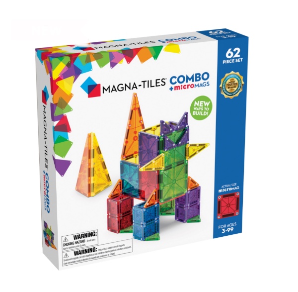 Magna Tiles Μαγνητικό Παιχνίδι Combo 62 Κομματιών