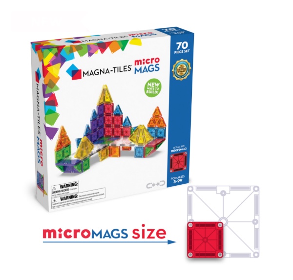 Magna Tiles Μαγνητικό Παιχνίδι MicroMags Deluxe 70 Κομματιών