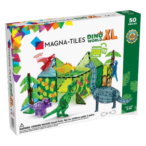 Magna-Tiles Μαγνητικό Παιχνίδι Dino World XL 50 Κομματιών