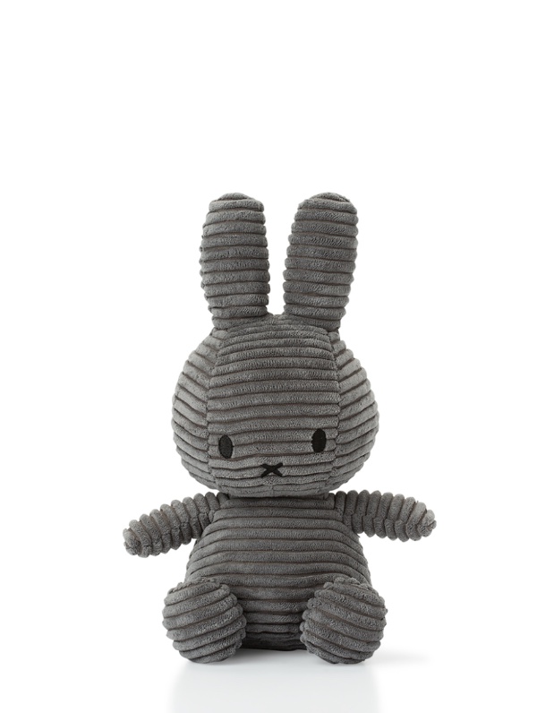 Miffy Sitting Corduroy Grey Κουνελάκι 23cm